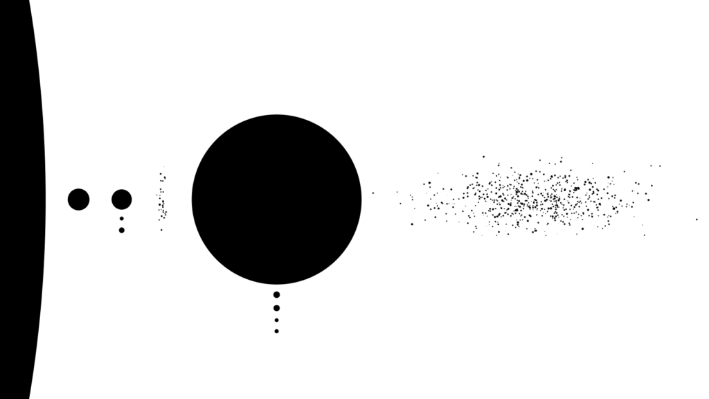 A size comparison of Iapetus and its planets including Epimetheus